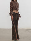 OUDE WAAG 25 Early Autumn Plaid Short Shirt OW-OW-25PF-ST01C1BR048-ZHGW (BR048 Brown and Gray Plaid)
